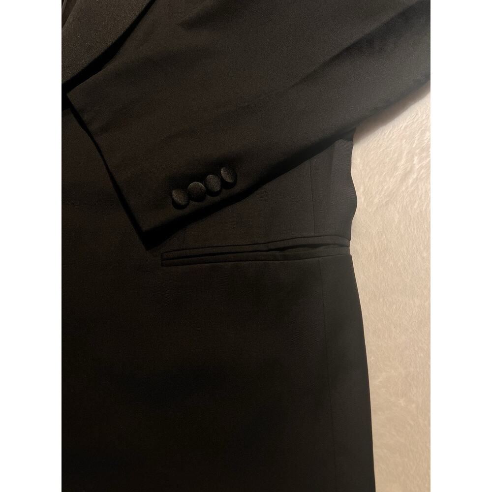 Vintage Ermenegildo Zegna Tuxedo Jacket 42R Black Formal Designer - Picture 10 of 16